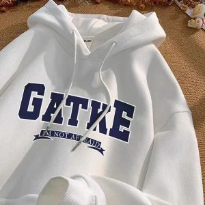 প্রিমিয়াম উইন্টার হুডি - হোয়াইট "GATKE" এডিশন