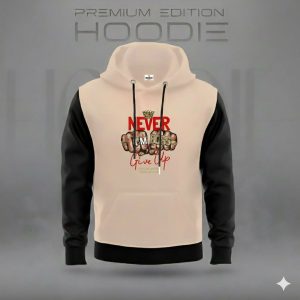 ছেলেদের প্রিমিয়াম এক্সপোর্ট কোয়ালিটি উইন্টার হুডি - ব্ল্যাক-বিস্কুট সিগনেচার এডিশন